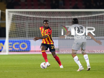 Lassana Coulibaly of US Lecce is in action during the Serie A match between US Lecce and Empoli in Lecce, Italy, on November 8, 2024. (