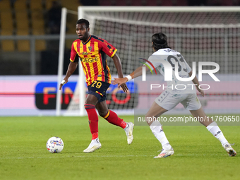 Lassana Coulibaly of US Lecce is in action during the Serie A match between US Lecce and Empoli in Lecce, Italy, on November 8, 2024. (