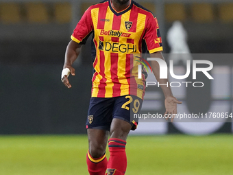 Lassana Coulibaly of US Lecce is in action during the Serie A match between US Lecce and Empoli in Lecce, Italy, on November 8, 2024. (