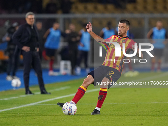 Frederic Gilbert of US Lecce plays during the Serie A match between US Lecce and Empoli in Lecce, Italy, on November 8, 2024. (