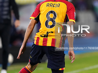 Hamza Rafia of US Lecce is in action during the Serie A match between US Lecce and Empoli in Lecce, Italy, on November 8, 2024. (