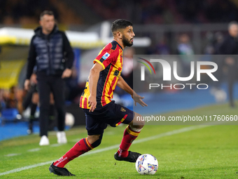 Hamza Rafia of US Lecce is in action during the Serie A match between US Lecce and Empoli in Lecce, Italy, on November 8, 2024. (