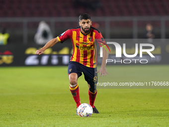 Hamza Rafia of US Lecce is in action during the Serie A match between US Lecce and Empoli in Lecce, Italy, on November 8, 2024. (