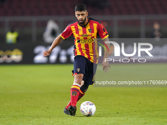 Hamza Rafia of US Lecce is in action during the Serie A match between US Lecce and Empoli in Lecce, Italy, on November 8, 2024. (