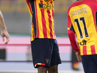 Patrick Dorgu of US Lecce is in action during the Serie A match between US Lecce and Empoli in Lecce, Italy, on November 8, 2024. (