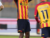 Patrick Dorgu of US Lecce is in action during the Serie A match between US Lecce and Empoli in Lecce, Italy, on November 8, 2024. (