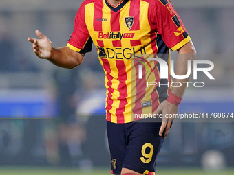 Nikola Krstovic of US Lecce is in action during the Serie A match between US Lecce and Empoli in Lecce, Italy, on November 8, 2024. (