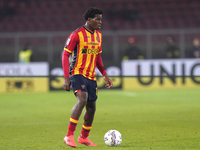 Patrick Dorgu of US Lecce is in action during the Serie A match between US Lecce and Empoli in Lecce, Italy, on November 8, 2024. (