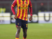 Patrick Dorgu of US Lecce is in action during the Serie A match between US Lecce and Empoli in Lecce, Italy, on November 8, 2024. (