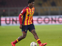 Patrick Dorgu of US Lecce is in action during the Serie A match between US Lecce and Empoli in Lecce, Italy, on November 8, 2024. (