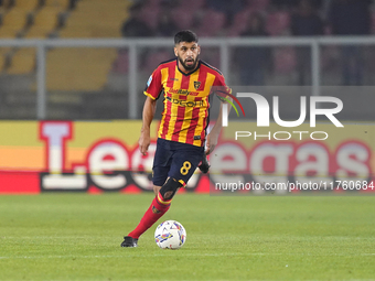 Hamza Rafia of US Lecce is in action during the Serie A match between US Lecce and Empoli in Lecce, Italy, on November 8, 2024. (