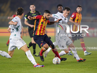 Hamza Rafia of US Lecce is in action during the Serie A match between US Lecce and Empoli in Lecce, Italy, on November 8, 2024. (