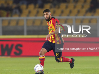 Hamza Rafia of US Lecce is in action during the Serie A match between US Lecce and Empoli in Lecce, Italy, on November 8, 2024. (