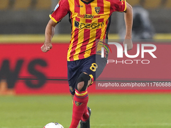 Hamza Rafia of US Lecce is in action during the Serie A match between US Lecce and Empoli in Lecce, Italy, on November 8, 2024. (