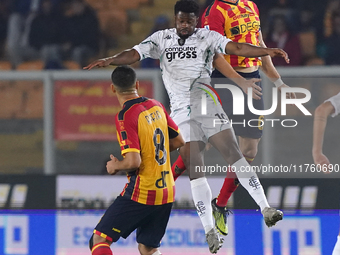 Federico Baschirotto of US Lecce is in action during the Serie A match between US Lecce and Empoli in Lecce, Italy, on November 8, 2024. (