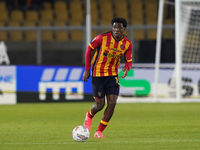 Patrick Dorgu of US Lecce is in action during the Serie A match between US Lecce and Empoli in Lecce, Italy, on November 8, 2024. (