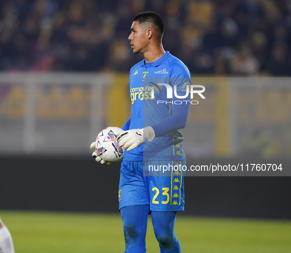 Devis Vasquez of Empoli FC is in action during the Serie A match between US Lecce and Empoli in Lecce, Italy, on November 8, 2024. 