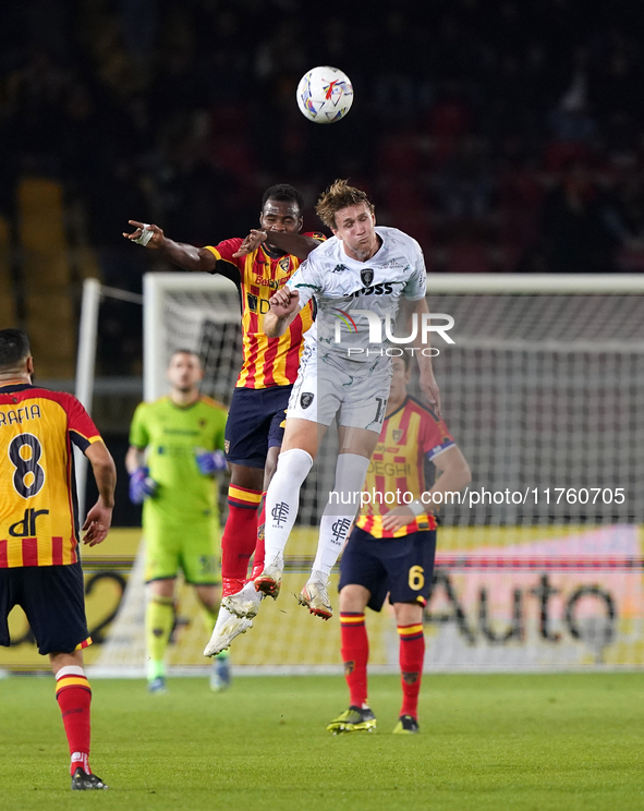 Lorenzo Colombo of Empoli FC is in action during the Serie A match between US Lecce and Empoli in Lecce, Italy, on November 8, 2024. 