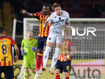 Lorenzo Colombo of Empoli FC is in action during the Serie A match between US Lecce and Empoli in Lecce, Italy, on November 8, 2024. (