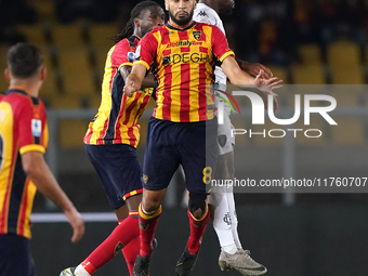 Hamza Rafia of US Lecce is in action during the Serie A match between US Lecce and Empoli in Lecce, Italy, on November 8, 2024. (