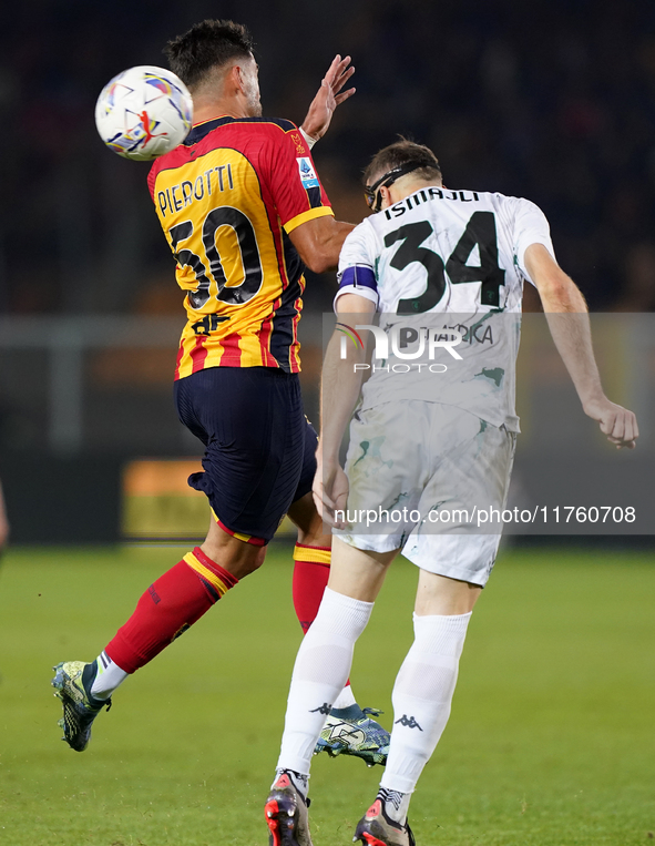 Santiago Pierotti of US Lecce is in action during the Serie A match between US Lecce and Empoli in Lecce, Italy, on November 8, 2024. 