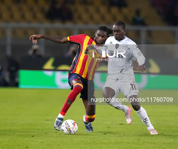 Kialonda Gaspar of US Lecce is in action during the Serie A match between US Lecce and Empoli in Lecce, Italy, on November 8, 2024. 