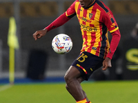 Patrick Dorgu of US Lecce is in action during the Serie A match between US Lecce and Empoli in Lecce, Italy, on November 8, 2024. (