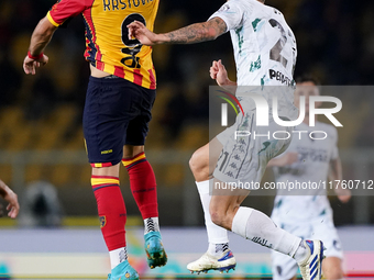 Nikola Krstovic of US Lecce is in action during the Serie A match between US Lecce and Empoli in Lecce, Italy, on November 8, 2024. (