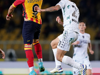 Nikola Krstovic of US Lecce is in action during the Serie A match between US Lecce and Empoli in Lecce, Italy, on November 8, 2024. (