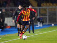 Patrick Dorgu of US Lecce is in action during the Serie A match between US Lecce and Empoli in Lecce, Italy, on November 8, 2024. (