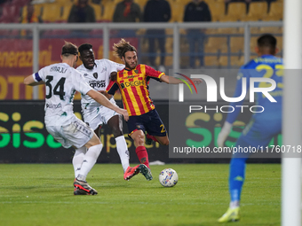 Antonino Gallo of US Lecce is in action during the Serie A match between US Lecce and Empoli in Lecce, Italy, on November 8, 2024. (