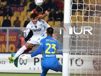 Nikola Krstovic of US Lecce is in action during the Serie A match between US Lecce and Empoli in Lecce, Italy, on November 8, 2024. (