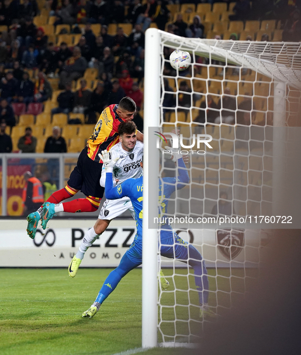 Nikola Krstovic of US Lecce is in action during the Serie A match between US Lecce and Empoli in Lecce, Italy, on November 8, 2024. 