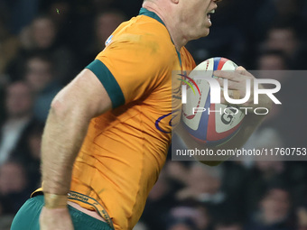 Australia's Andrew Kellaway (Hunters Hill Rugby) runs for his try during the Autumn Nations Series between England and Australia (Wallabies)...