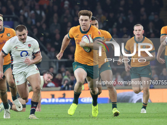 Australia's Andrew Kellaway (Hunters Hill Rugby) runs for his try during the Autumn Nations Series between England and Australia (Wallabies)...