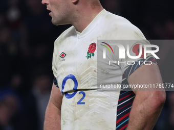 George Martin of England (Leicester City) appears dejected after the final whistle during the Autumn Nations Series between England and Aust...