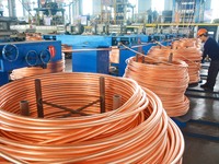 A worker of Yangfan Copper (Anhui) Co LTD works on a production line at the Yuexi County Economic Development Zone in Anqing, China, on Nove...