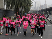 Women participate in the ninth edition of the Lagos Women Run 2024, a 10km female road race, tagged ''More Than a Run,'' held at Onikan in L...