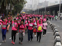 Women participate in the ninth edition of the Lagos Women Run 2024, a 10km female road race, tagged ''More Than a Run,'' held at Onikan in L...