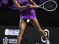 RIYADH, SAUDI ARABIA - NOVEMBER 09: Coco Gauff of USA during the Final match against Quinwen Zheng of China on Day 8 of the 2024 WTA Finals,...