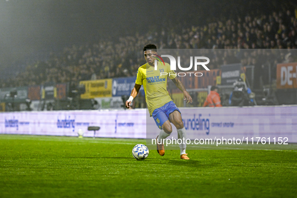 RKC forward Richonell Margaret plays during the match between RKC and NEC at the Mandemakers Stadium in Waalwijk, Netherlands, on November 9...