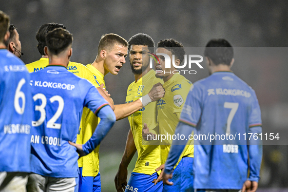 RKC defender Dario van de Buijs and RKC midfielder Daouda Weidmann play during the match between RKC and NEC at the Mandemakers Stadium in W...