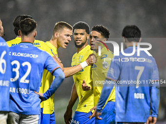 RKC defender Dario van de Buijs and RKC midfielder Daouda Weidmann play during the match between RKC and NEC at the Mandemakers Stadium in W...