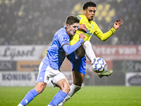 NEC midfielder Mees Hoedemakers and RKC midfielder Daouda Weidmann play during the match RKC vs. NEC at the Mandemakers Stadium in Waalwijk,...