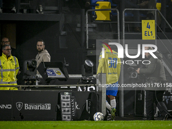 RKC midfielder Daouda Weidmann leaves the field after his red card during the match between RKC and NEC at the Mandemakers Stadium in Waalwi...