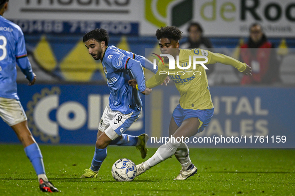 RKC defender Godfried Roemeratoe plays during the match between RKC and NEC at the Mandemakers Stadium in Waalwijk, Netherlands, on November...