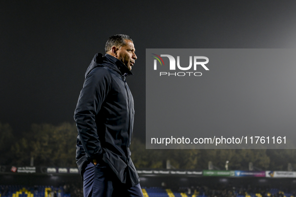 RKC trainer Henk Fraser is present during the match between RKC and NEC at the Mandemakers Stadium in Waalwijk, Netherlands, on November 9,...