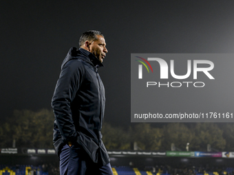 RKC trainer Henk Fraser is present during the match between RKC and NEC at the Mandemakers Stadium in Waalwijk, Netherlands, on November 9,...