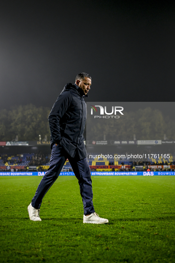 RKC trainer Henk Fraser is present during the match between RKC and NEC at the Mandemakers Stadium in Waalwijk, Netherlands, on November 9,...