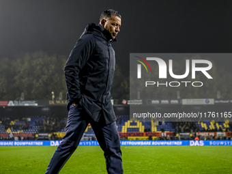 RKC trainer Henk Fraser is present during the match between RKC and NEC at the Mandemakers Stadium in Waalwijk, Netherlands, on November 9,...